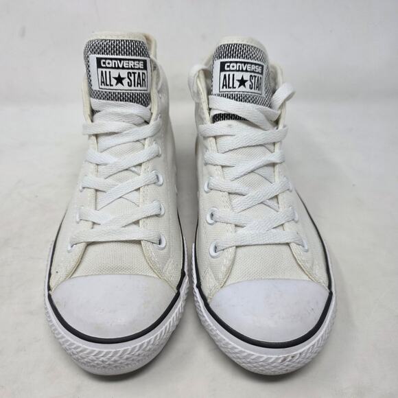 Converse Chuck Taylor All Star Mid White Canvas Sneakers Youth 5 - Picture 3 of 8